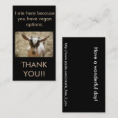 ビーガンのアウトリーチのサンキューカード 名刺 (正面/裏面)