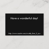 ビーガンのアウトリーチのサンキューカード 名刺 (裏面)