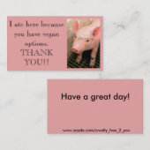 ビーガンのアウトリーチのサンキューカード 名刺 (正面/裏面)