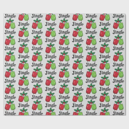 ビーガンのジングルベルクリスマスの包装紙をふりかけます ラッピングペーパー (フラット)