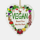 ビーガンのハート セラミックオーナメント (右)