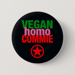 ビーガンのヒト属のCommieボタン 缶バッジ