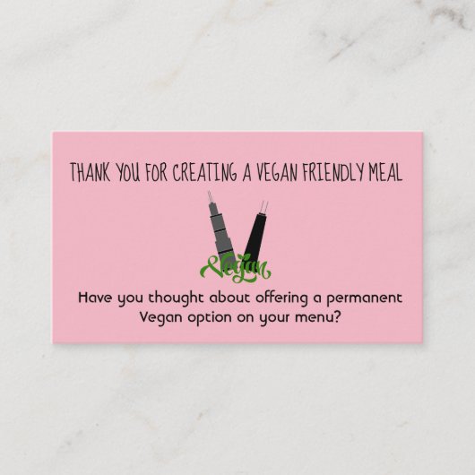 ビーガンのフレンドリーな選択名刺 名刺 (正面)