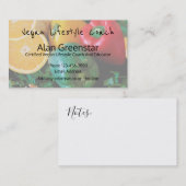 ビーガンのライフスタイルのコーチ 名刺 (正面/裏面)