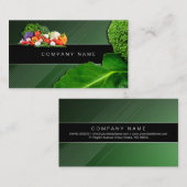 ビーガンのレストランの健康な未加工緑食糧ベジタリアン 名刺 (正面/裏面)
