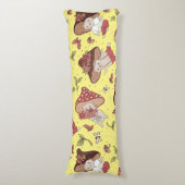 ビーガンの人々の生活 – きのこパターン ボディピロー (正面縦)