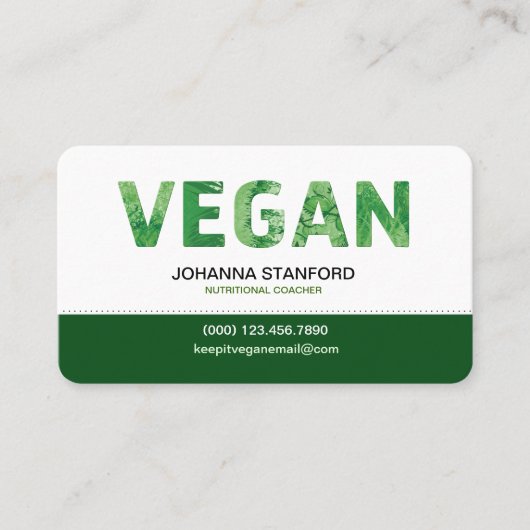 ビーガンの幸せな引用文ビジネス 名刺 (正面)