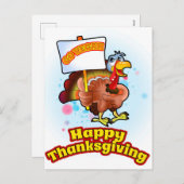 ビーガンの幸せな感謝祭の郵便はがきは行きます シーズンポストカード (正面/裏面)