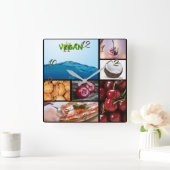 ビーガンの店 スクエア壁時計 (ホーム)