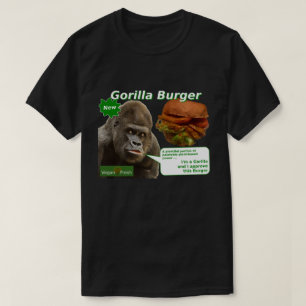 ビーガンの新しいゴリラのハンバーガーのTシャツ Tシャツ