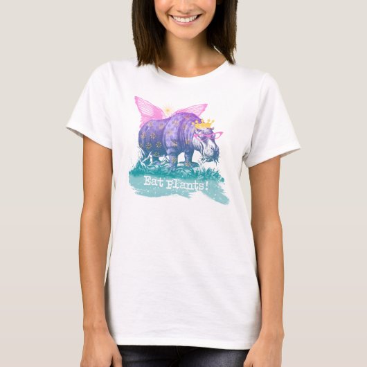 ビーガンの草食動物の魔法のカバのTシャツ Tシャツ (正面)