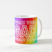 ビーガンの虹の背景のマグ コーヒーマグカップ (正面右)