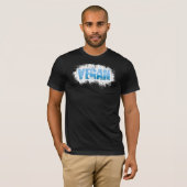 ビーガンの青い素晴らしい Tシャツ (正面フル)