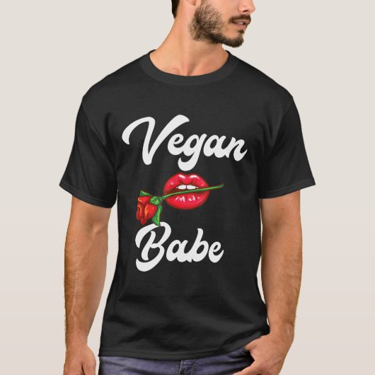 ビーガンのBabe Animal Rights Protection Plant Based Lo Tシャツ (正面)