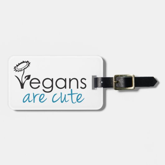 ビーガンはかわいいです-支持者はカスタム設計します ラゲッジタグ (正面横)