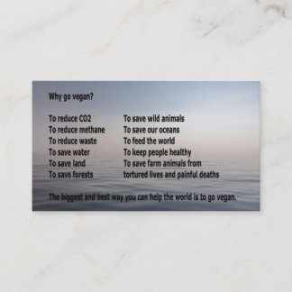 ビーガンはなぜ行きますか。  ビジネスタイプカード 名刺