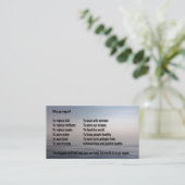 ビーガンはなぜ行きますか。  ビジネスタイプカード 名刺 (スタンド正面)