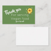 ビーガンはテレホンカード感謝していしています コーリングカード (正面/裏面)