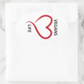 ビーガンは人生を愛する 楕円形シール (バッグ)