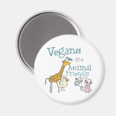 ビーガンは動物フレンドリー マグネット (正面/裏面)
