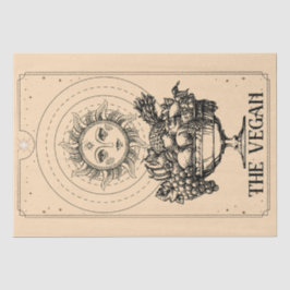 ビーガンは彫刻された太陽の豊富な果物を様式化した 薄葉紙