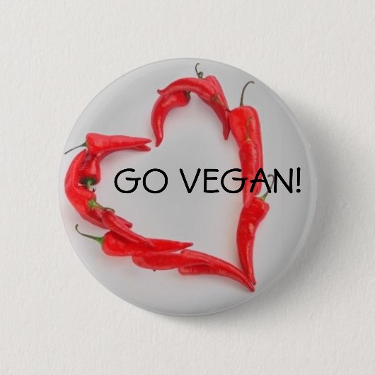 ビーガンは行きます! 缶バッジ (正面)