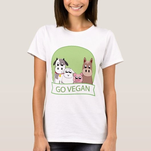 ビーガンは行きます Tシャツ (正面)