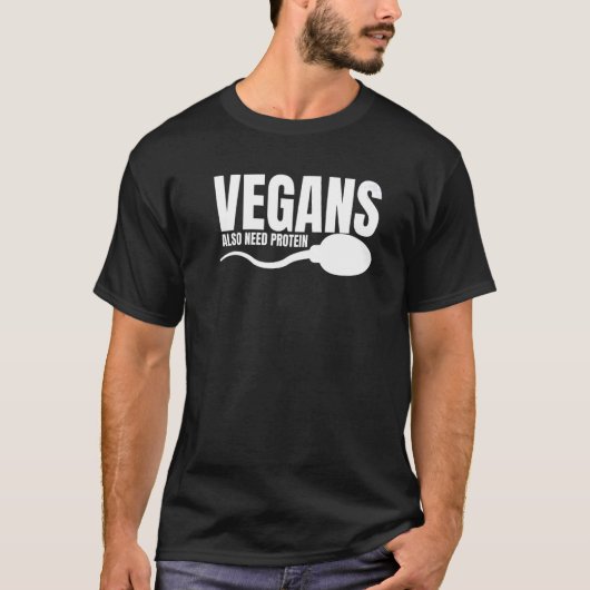 ビーガンも必要タンパク質不和ベジタリアンサルカ Tシャツ (正面)