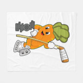 ビーガンアイスホッケーアイスホッケースティック フリースブランケット (正面(横))