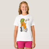 ビーガンアイスホッケーアイスホッケースティック Tシャツ (正面フル)