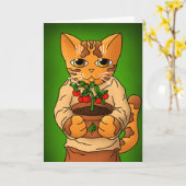 ビーガンガーデナーキャット カード (黄色い花)