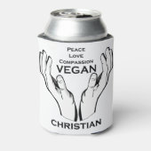 ビーガンキリスト教のメッセージの贈り物 缶クーラー (缶裏面)