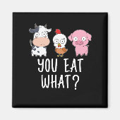 ビーガンギフトベジタリアンギフトプラントおもしろいビーガン マグネット (正面)