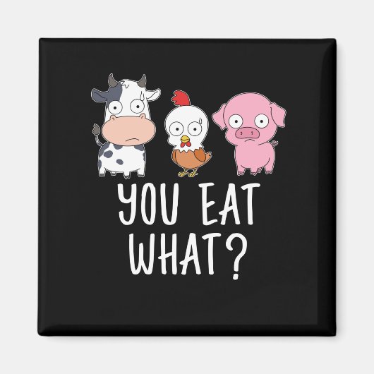 ビーガンギフトベジタリアンギフトプラントおもしろいビーガン マグネット (正面)