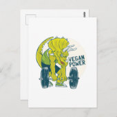 ビーガンクールトリケラトプス恐竜の重量挙げ ポストカード (正面/裏面)