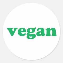 ビーガングリーンホワイトモダンシンプルシールラベル ラウンドシール