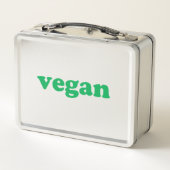 ビーガングリーンモダンタイポグラフィ メタルランチボックス (裏面)