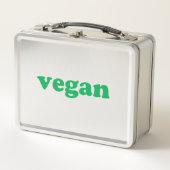 ビーガングリーンモダンタイポグラフィ メタルランチボックス (正面)