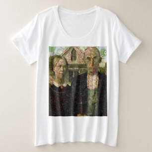 ビーガンゴシックファインアートスポフ プラスサイズTシャツ
