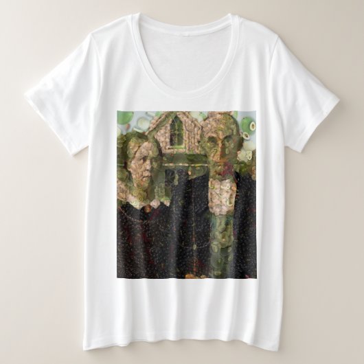 ビーガンゴシックファインアートスポフ プラスサイズTシャツ (デザイン正面)