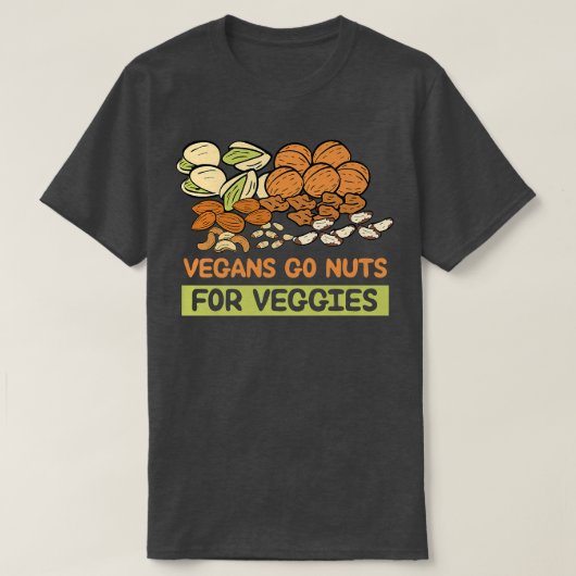 ビーガンゴーナッツ4野菜ビーガン食品健康リフト Tシャツ (デザイン正面)