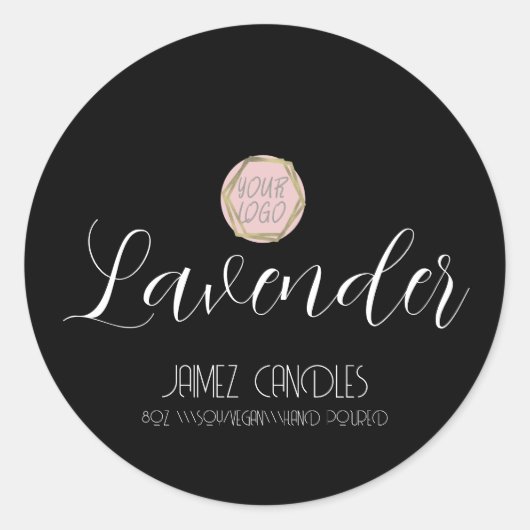ビーガンシンプルキャンドルメーカー黒ロゴ ラウンドシール (正面)