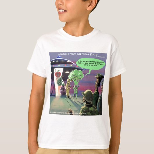 ビーガンジョーク宇宙人 Tシャツ (正面)