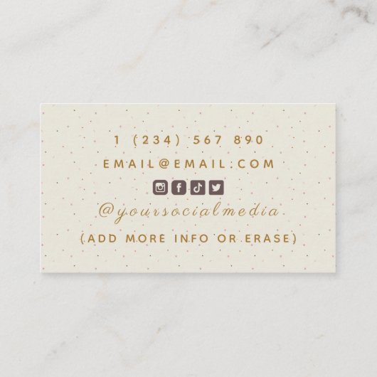 ビーガンデッセルズケーキニュートラルブラウンパステルベーカリー 名刺 (裏面)