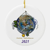 ビーガンハイカーハイキングワードクラウドオーナメント2021 セラミックオーナメント (裏面)