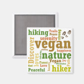 ビーガンハイカーハイキングワードクラウドスクエアマグネット マグネット (正面/裏面)
