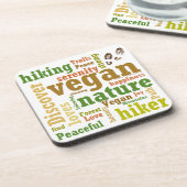 ビーガンハイカーハイキングワードクラウド コースター (左側)