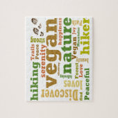 ビーガンハイカーハイキングワードクラウド ジグソーパズル (縦)
