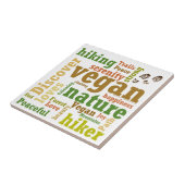 ビーガンハイカーハイキングワードクラウド タイル (側面)