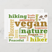 ビーガンハイカーハイキングワードクラウド ポストカード (正面/裏面)